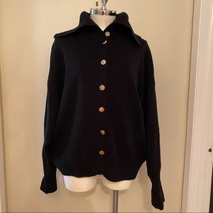 Zara cowl neck button down sweater